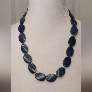 Oval Sodalite Beaded Necklace